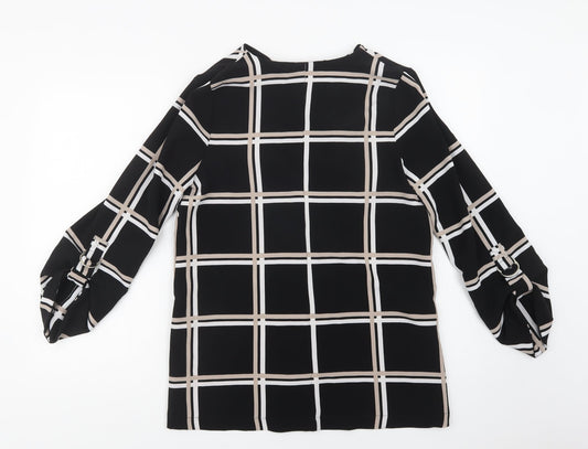 Primark Womens Black Check  Overcoat Blazer Size 10