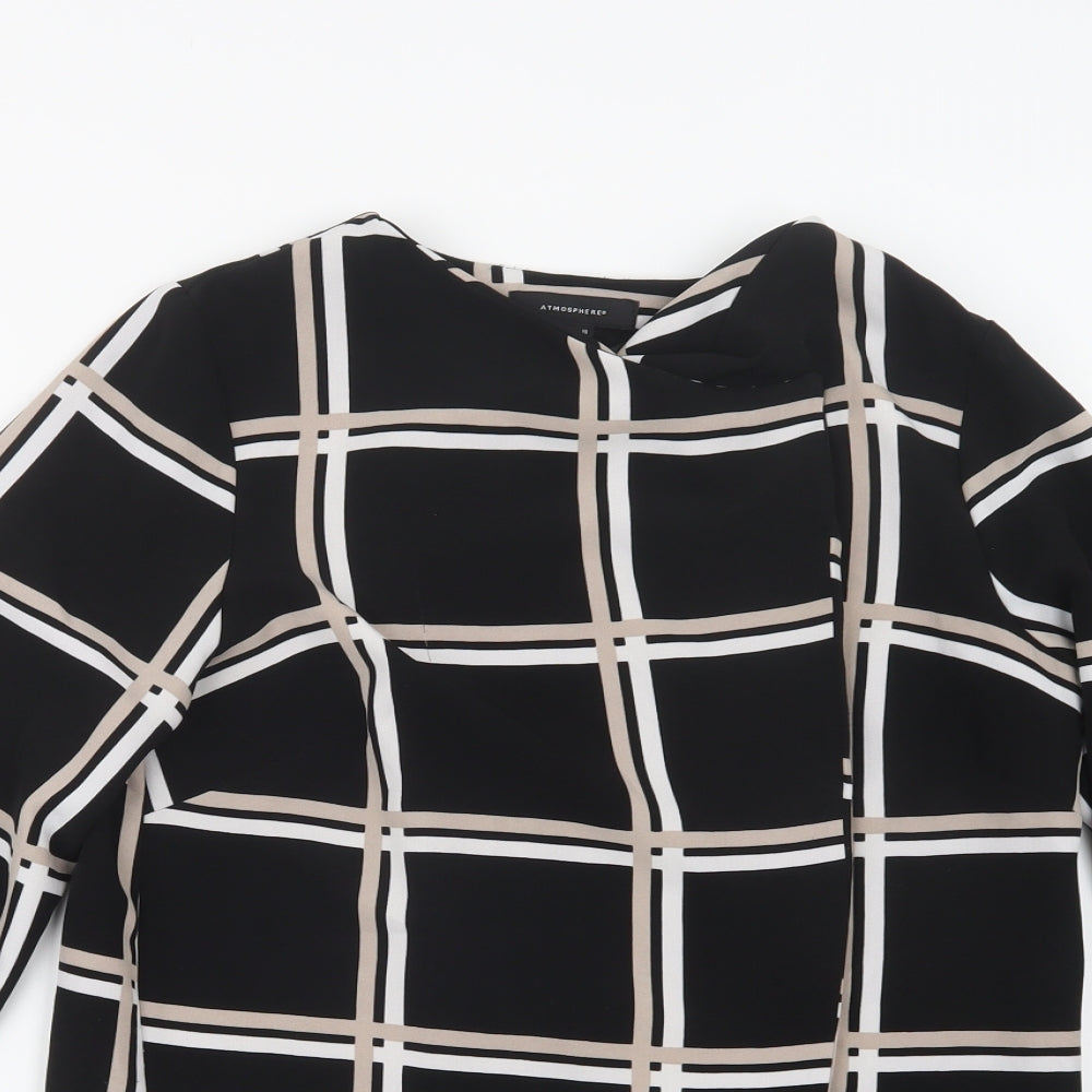 Primark Womens Black Check  Overcoat Blazer Size 10