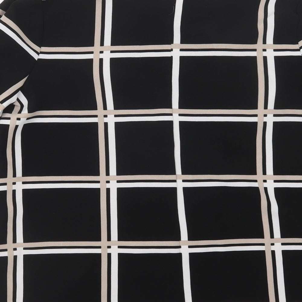 Primark Womens Black Check  Overcoat Blazer Size 10