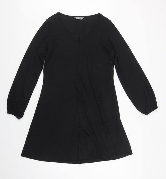Nutmeg Womens Black  Polyester A-Line  Size 10  V-Neck
