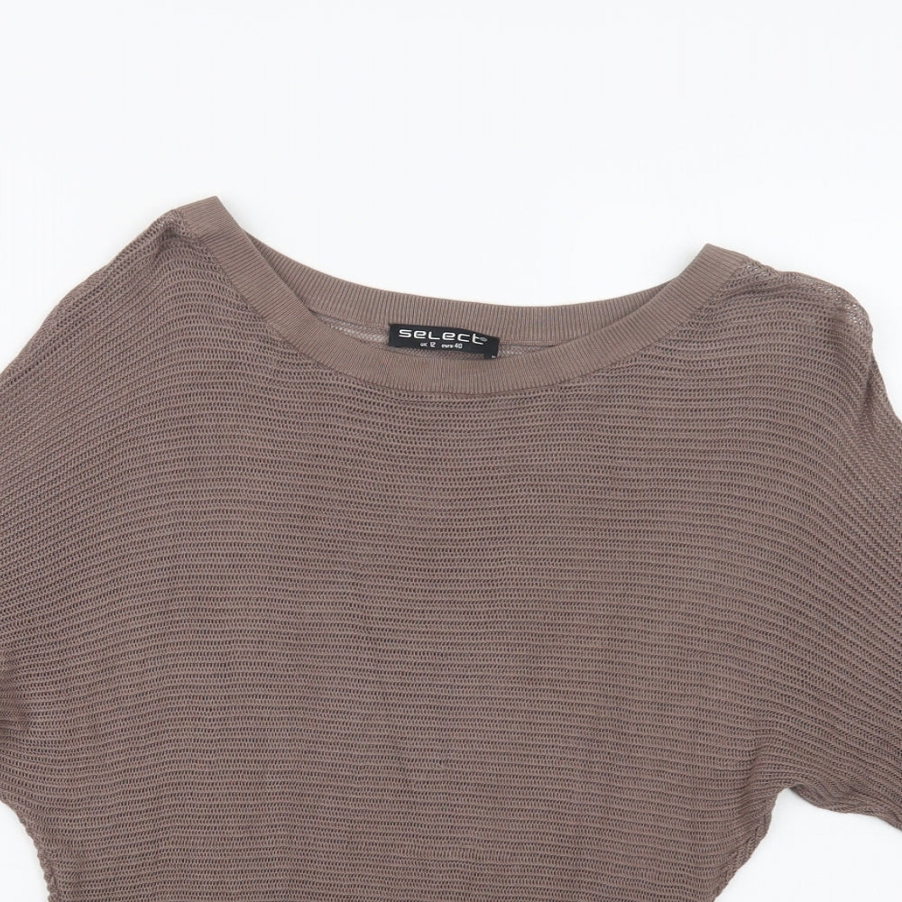 Womens UK Size 12 Select Brown Pullover Jumper