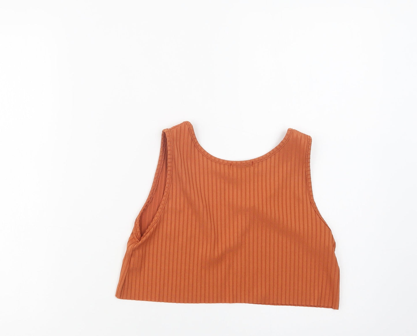 Womens UK Size 4 PRETTYLITTLETHING Brown Cropped Tank