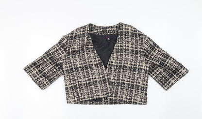 TU Womens Beige Check  Jacket Blazer Size 10