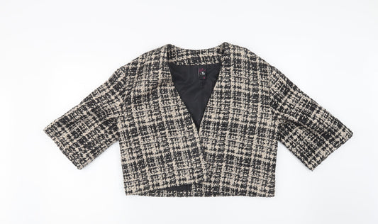 TU Womens Beige Check  Jacket Blazer Size 10