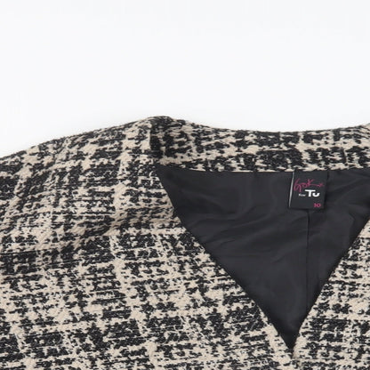 TU Womens Beige Check  Jacket Blazer Size 10