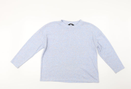 F&F Womens Blue Crew Neck  Polyester Pullover Jumper Size 10