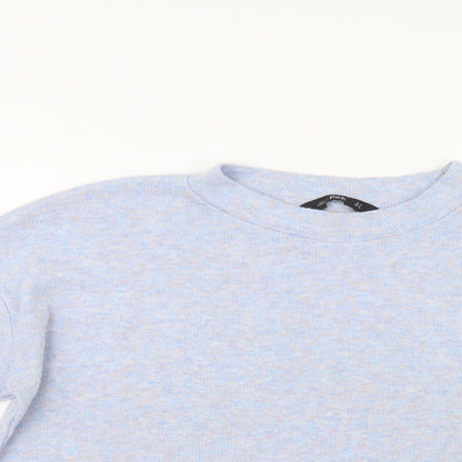 F&F Womens Blue Crew Neck  Polyester Pullover Jumper Size 10