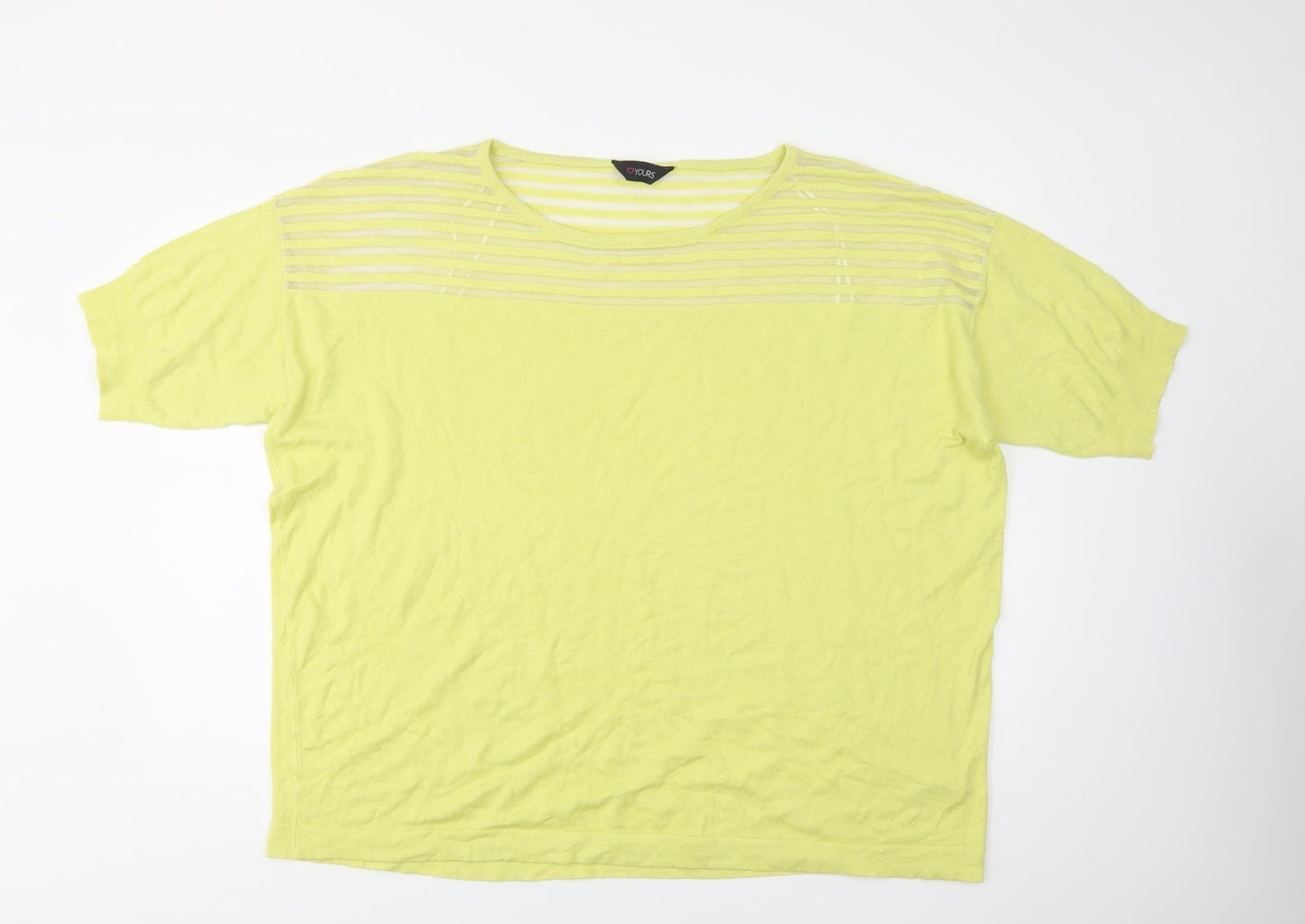 Love Yours Womens Yellow Crew Neck  Viscose Pullover Jumper Size 26