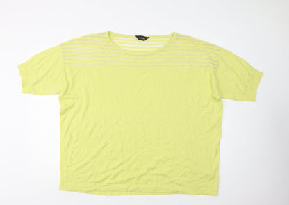 Love Yours Womens Yellow Crew Neck  Viscose Pullover Jumper Size 26