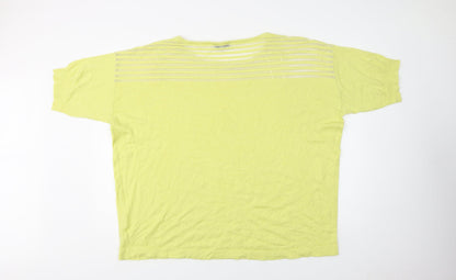 Love Yours Womens Yellow Crew Neck  Viscose Pullover Jumper Size 26