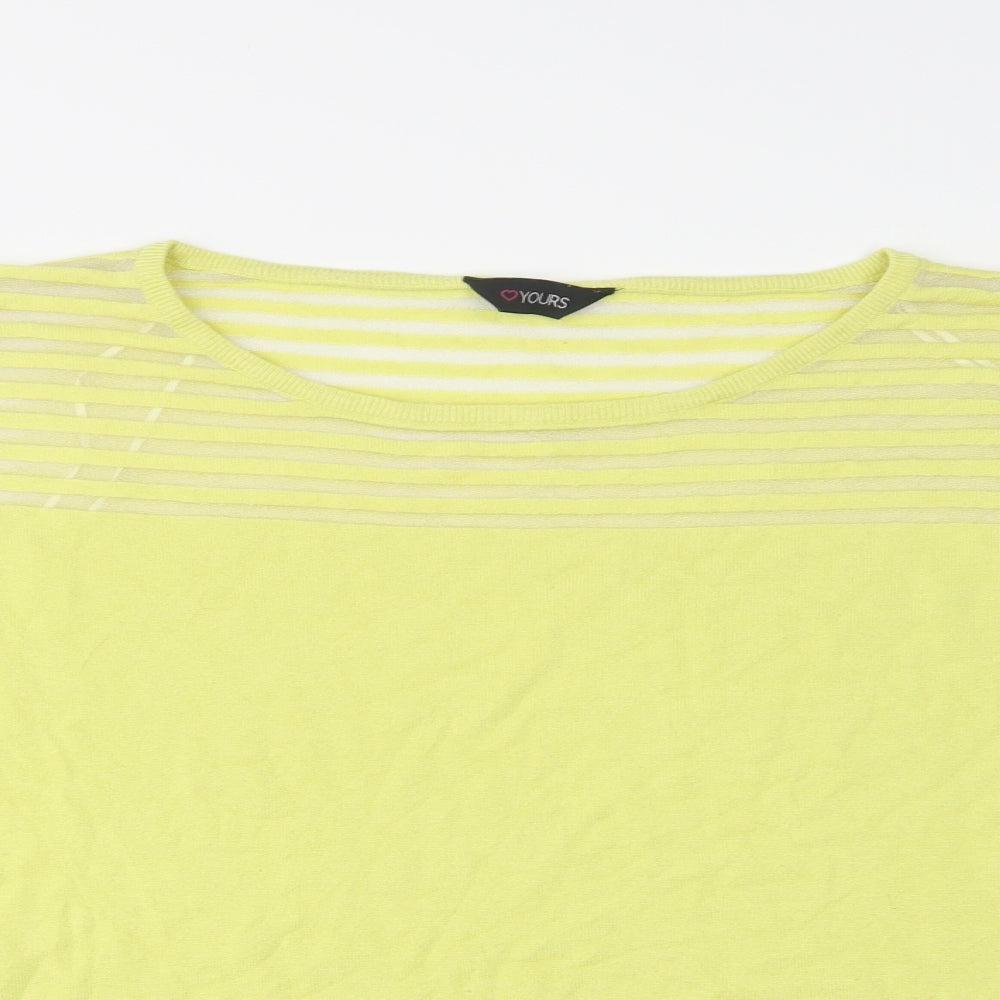 Love Yours Womens Yellow Crew Neck  Viscose Pullover Jumper Size 26