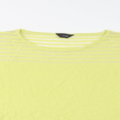 Love Yours Womens Yellow Crew Neck  Viscose Pullover Jumper Size 26
