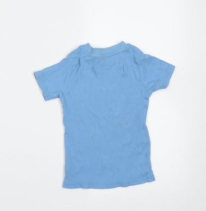 NEXT Girls Blue  Cotton Basic T-Shirt Size 2-3 Years Round Neck