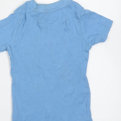 NEXT Girls Blue  Cotton Basic T-Shirt Size 2-3 Years Round Neck