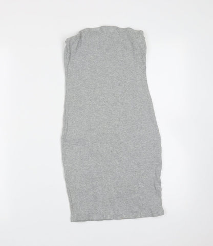 Divided by H&M Womens Grey  Cotton Mini  Size M  Off the Shoulder