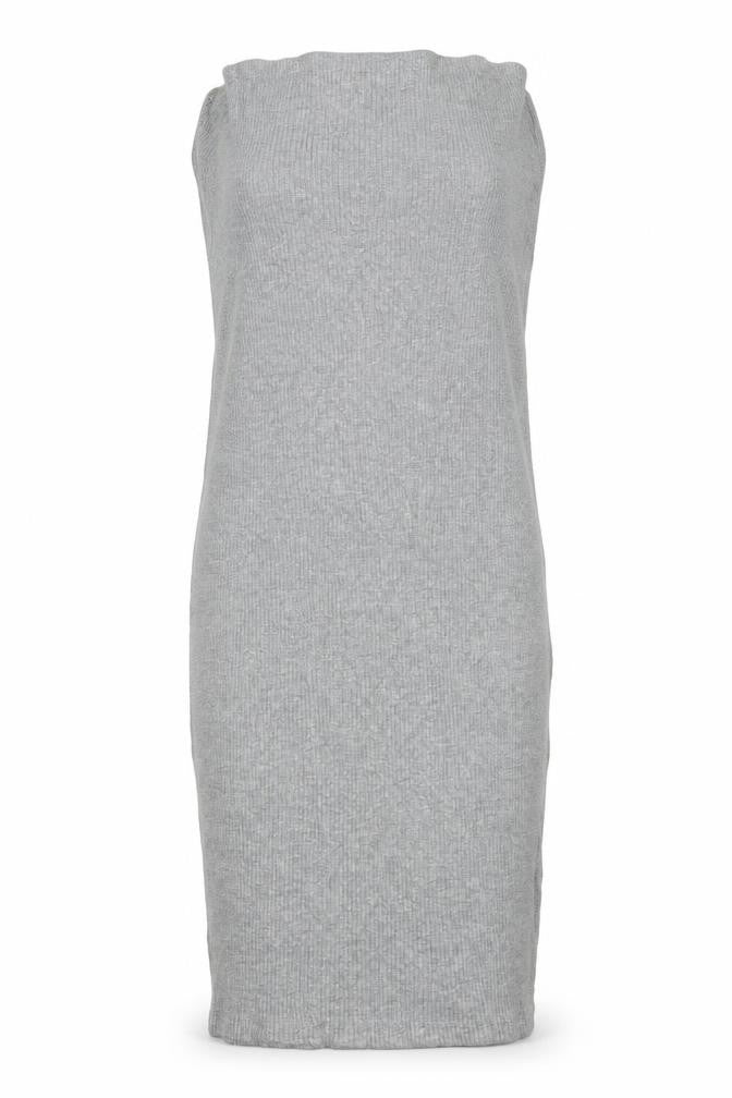 Front view of Divided by H&M women’s grey cotton mini, size M, off the shoulder