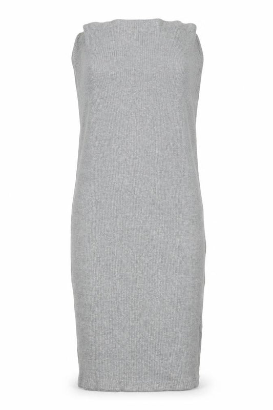 Front view of Divided by H&M women’s grey cotton mini, size M, off the shoulder
