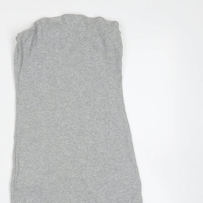 Divided by H&M Womens Grey  Cotton Mini  Size M  Off the Shoulder