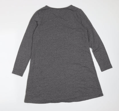 Zanzea Womens Grey  Cotton Blend Shift  Size S  V-Neck