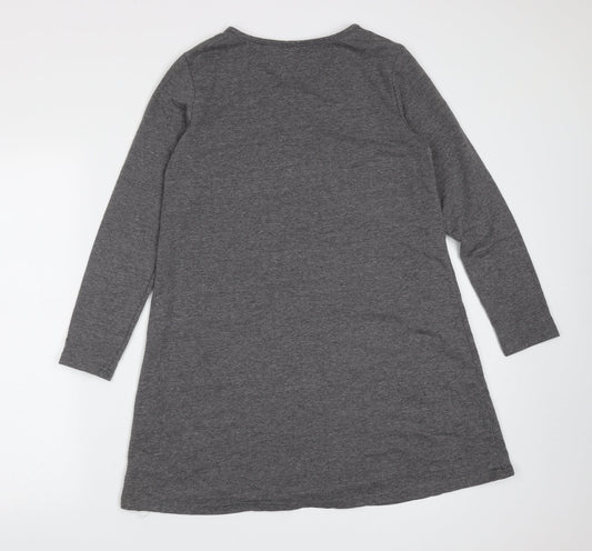 Zanzea Womens Grey  Cotton Blend Shift  Size S  V-Neck