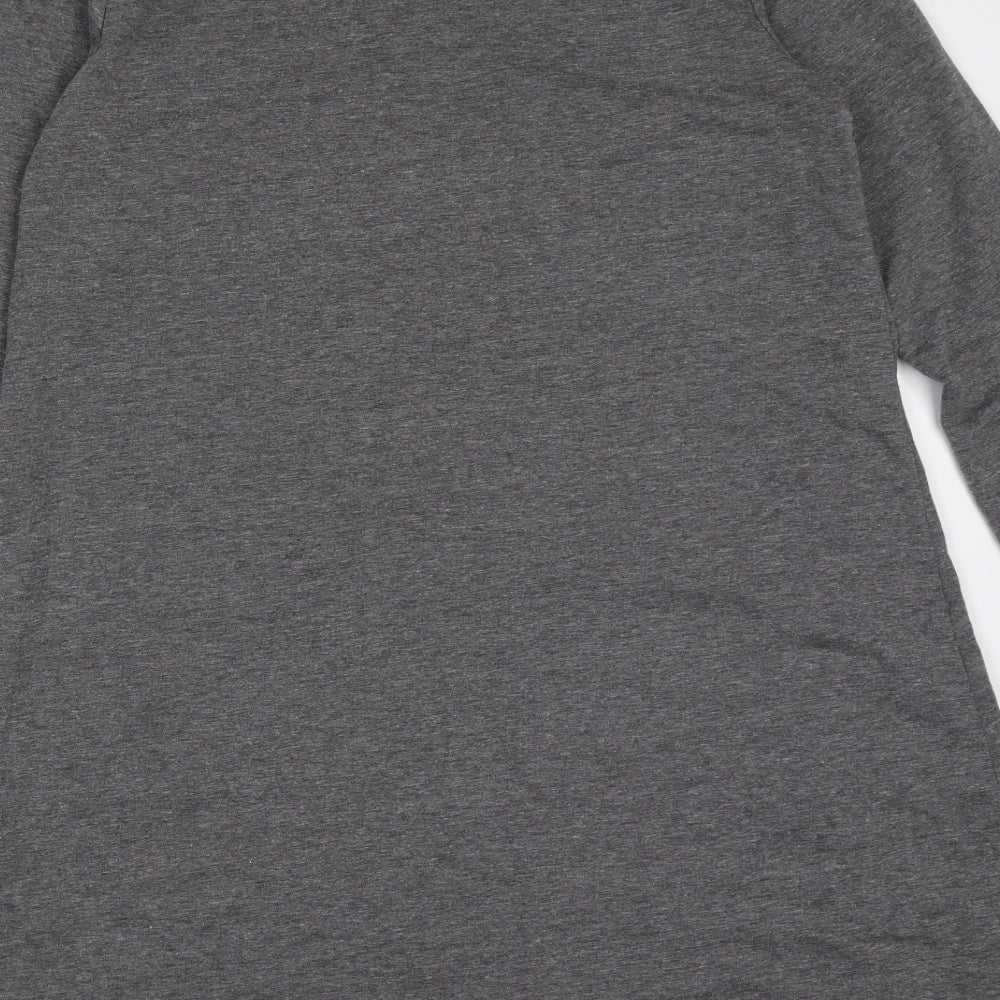 Zanzea Womens Grey  Cotton Blend Shift  Size S  V-Neck