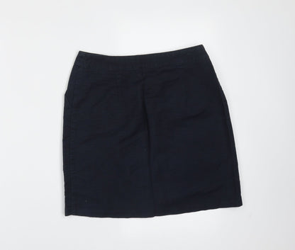 Papaya Womens Blue  Cotton Mini Skirt Size 8   Button