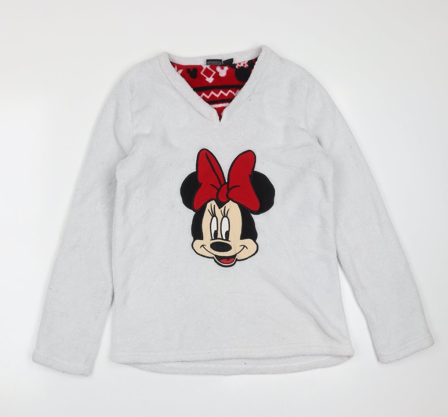 Love To Lounge Womens White Solid Polyester Top Pyjama Top Size XS   - minnie mouse