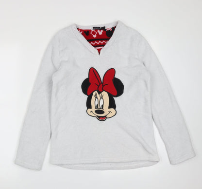 Love To Lounge Womens White Solid Polyester Top Pyjama Top Size XS   - minnie mouse