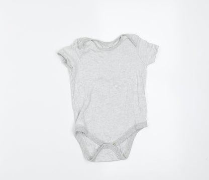 F&F Baby Grey Striped Cotton Babygrow One-Piece Size 12-18 Months