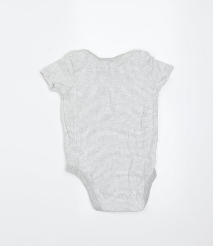F&F Baby Grey Striped Cotton Babygrow One-Piece Size 12-18 Months