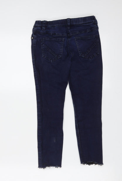 NEXT Girls Blue  Cotton Jegging Jeans Size 9 Months  Regular  - distressed