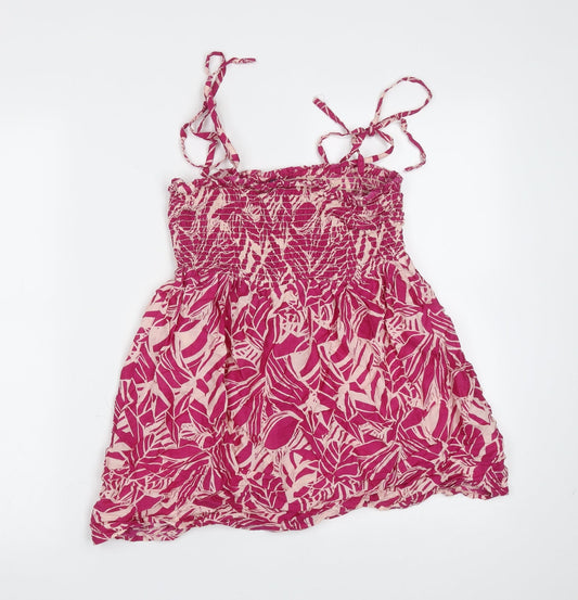 EVIE Womens Purple Geometric Viscose Basic Blouse Size 12 Square Neck