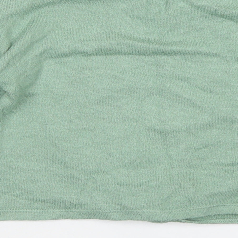 TU Girls Green  Viscose Cropped T-Shirt Size 6 Years Crew Neck  - Tie Front