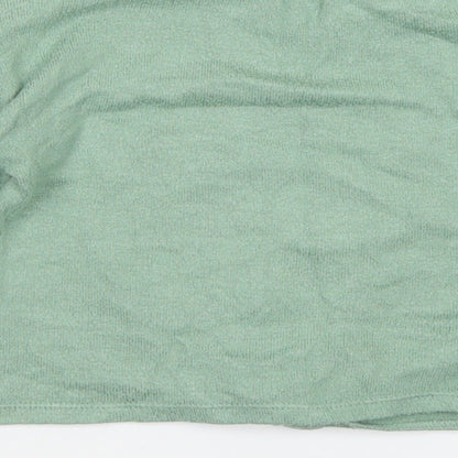 TU Girls Green  Viscose Cropped T-Shirt Size 6 Years Crew Neck  - Tie Front