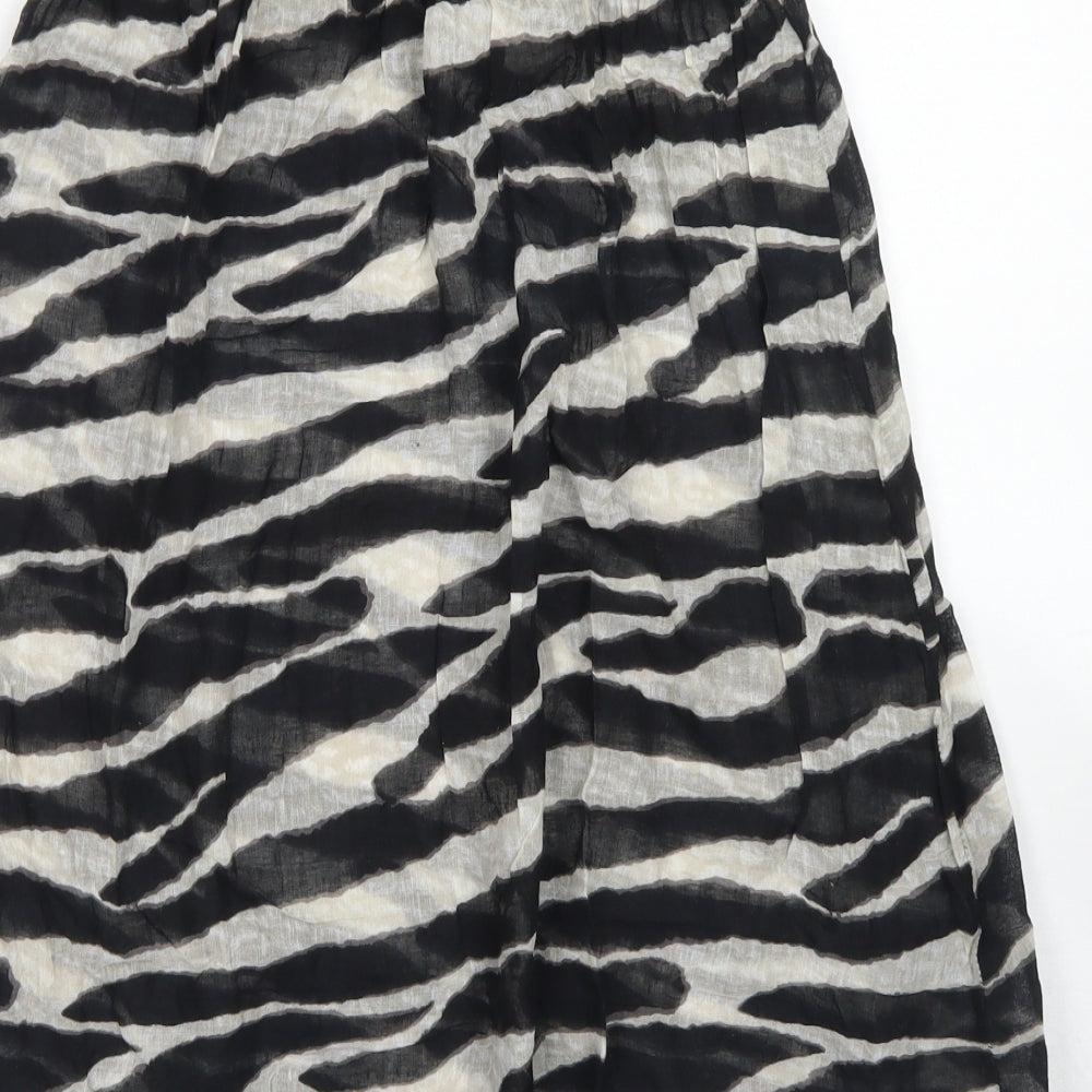 Ocean Club Womens Black Animal Print Cotton Fit & Flare  Size 10  Off the Shoulder  - Bandeau