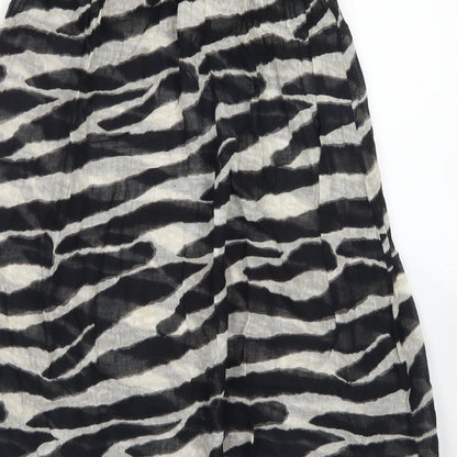 Ocean Club Womens Black Animal Print Cotton Fit & Flare  Size 10  Off the Shoulder  - Bandeau