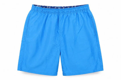 Front view of GRCF men’s blue polyester athletic shorts, size 2XL, 6-inch leg regular drawstring - board shorts