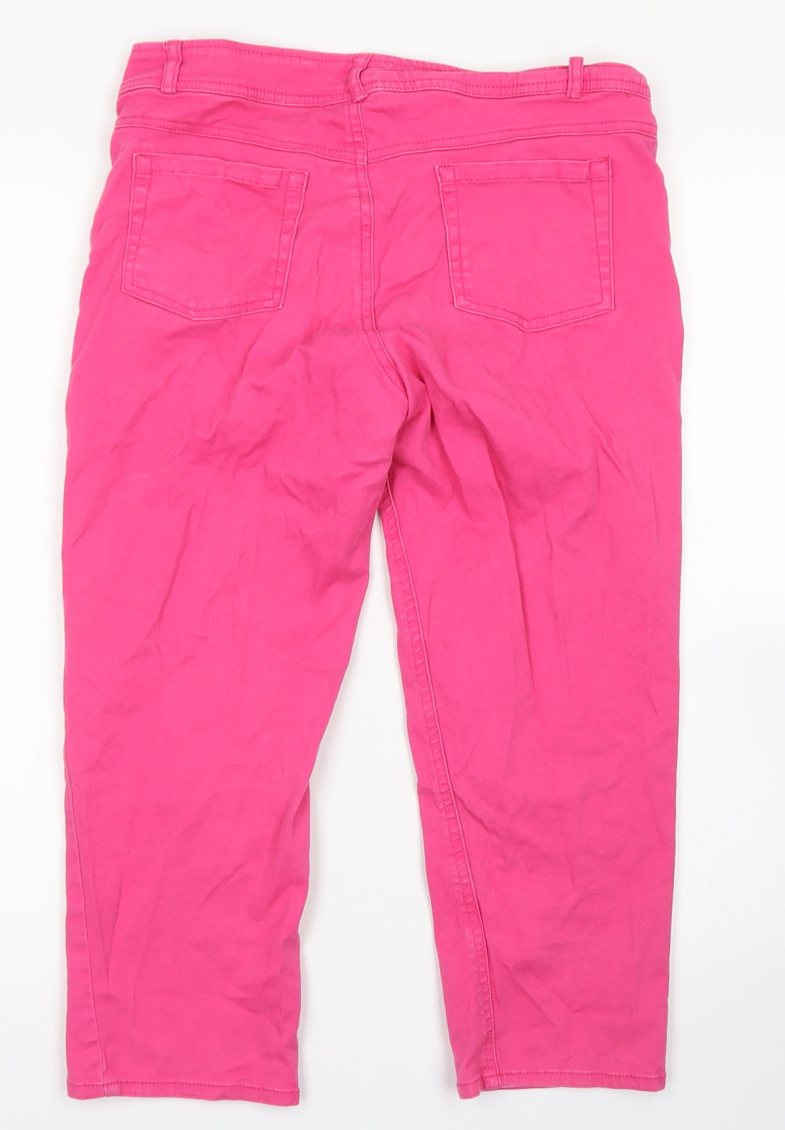 24/7 Womens Pink  Cotton Cropped Jeans Size 10 L20 in Regular Button
