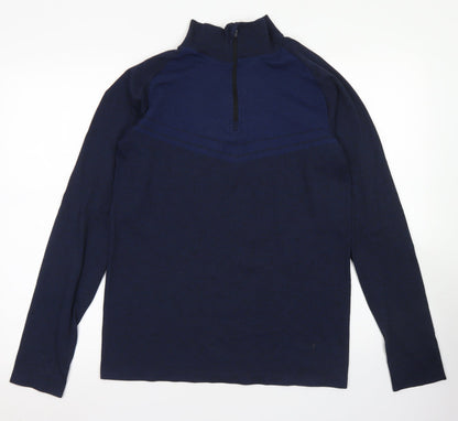 Workout Mens Blue  Polyester Pullover Sweatshirt Size M