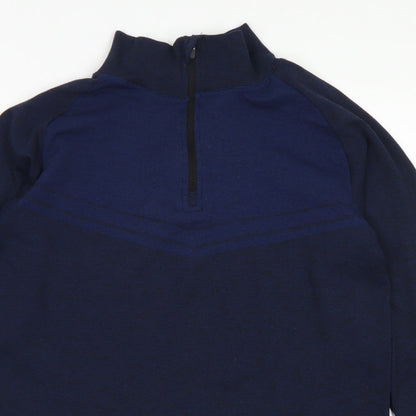 Workout Mens Blue  Polyester Pullover Sweatshirt Size M