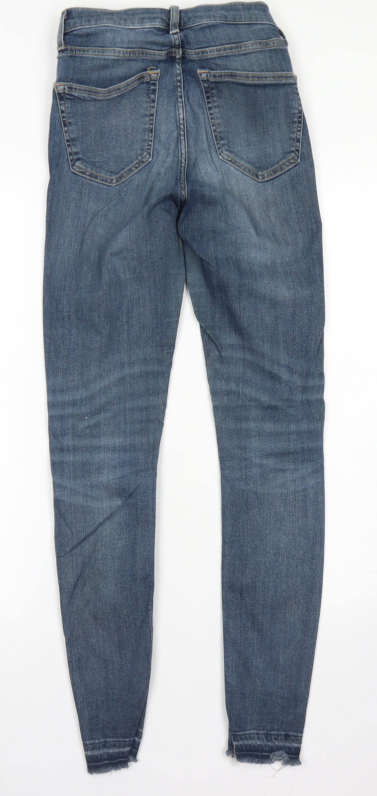 Topshop Womens Blue  Cotton Skinny Jeans Size 26 in L32 in Regular Button