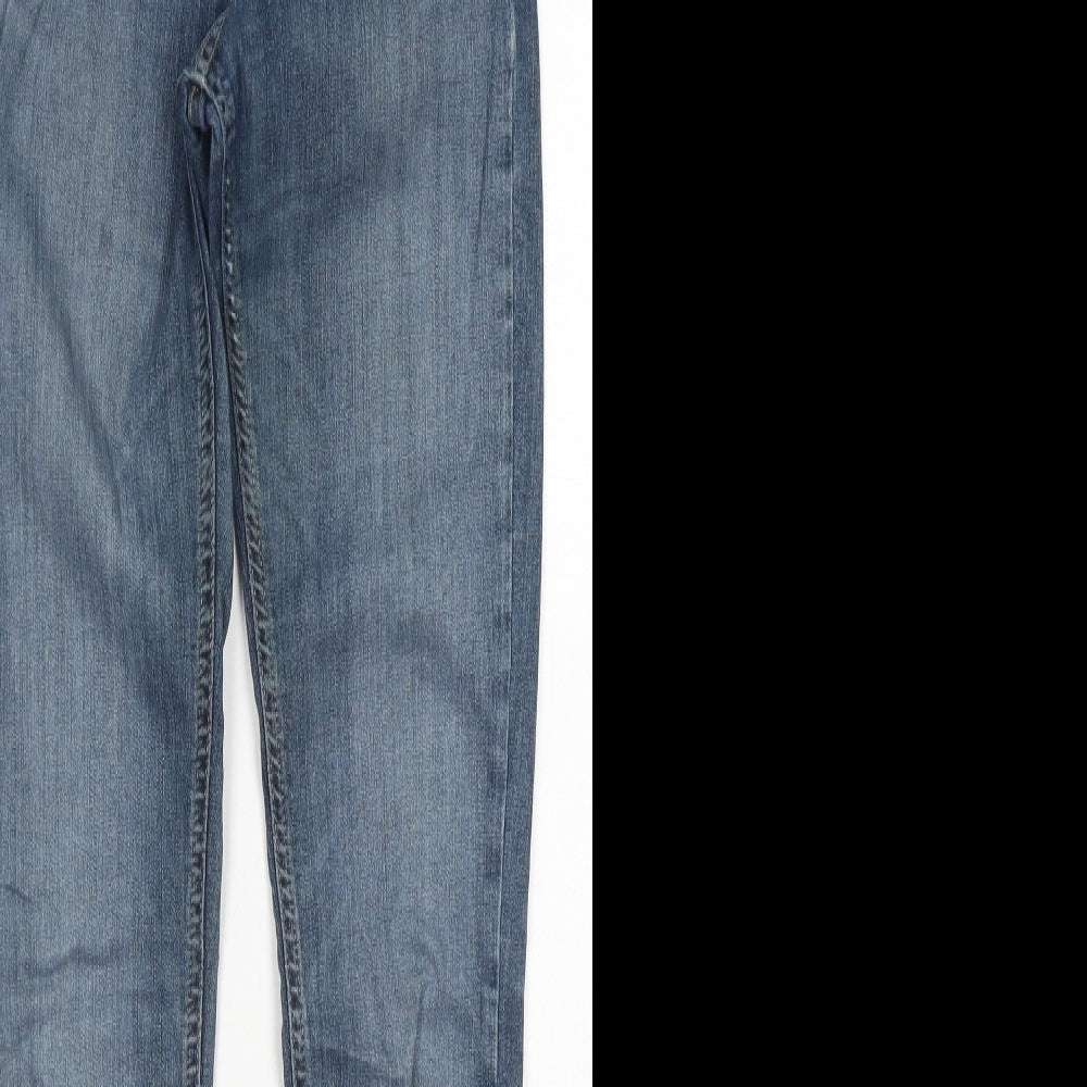 Topshop Womens Blue  Cotton Skinny Jeans Size 26 in L32 in Regular Button
