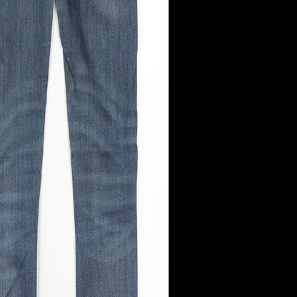 Topshop Womens Blue  Cotton Skinny Jeans Size 26 in L32 in Regular Button