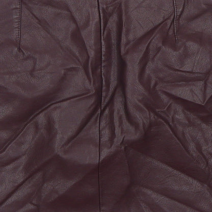 New Look Womens Purple  Polyurethane A-Line Skirt Size 8   Zip
