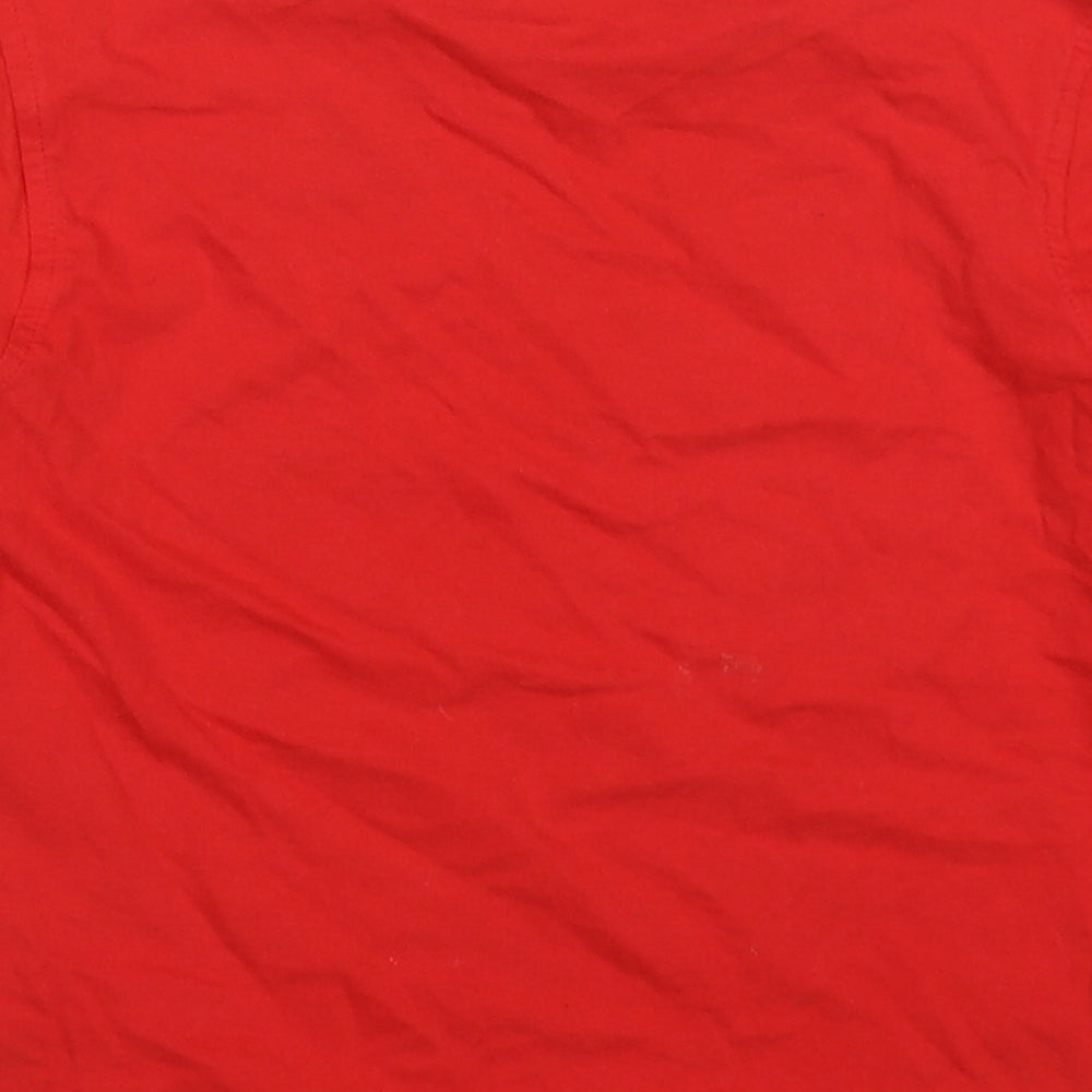 George Boys Red  Cotton Basic T-Shirt Size 4-5 Years Crew Neck Pullover - Children in Need