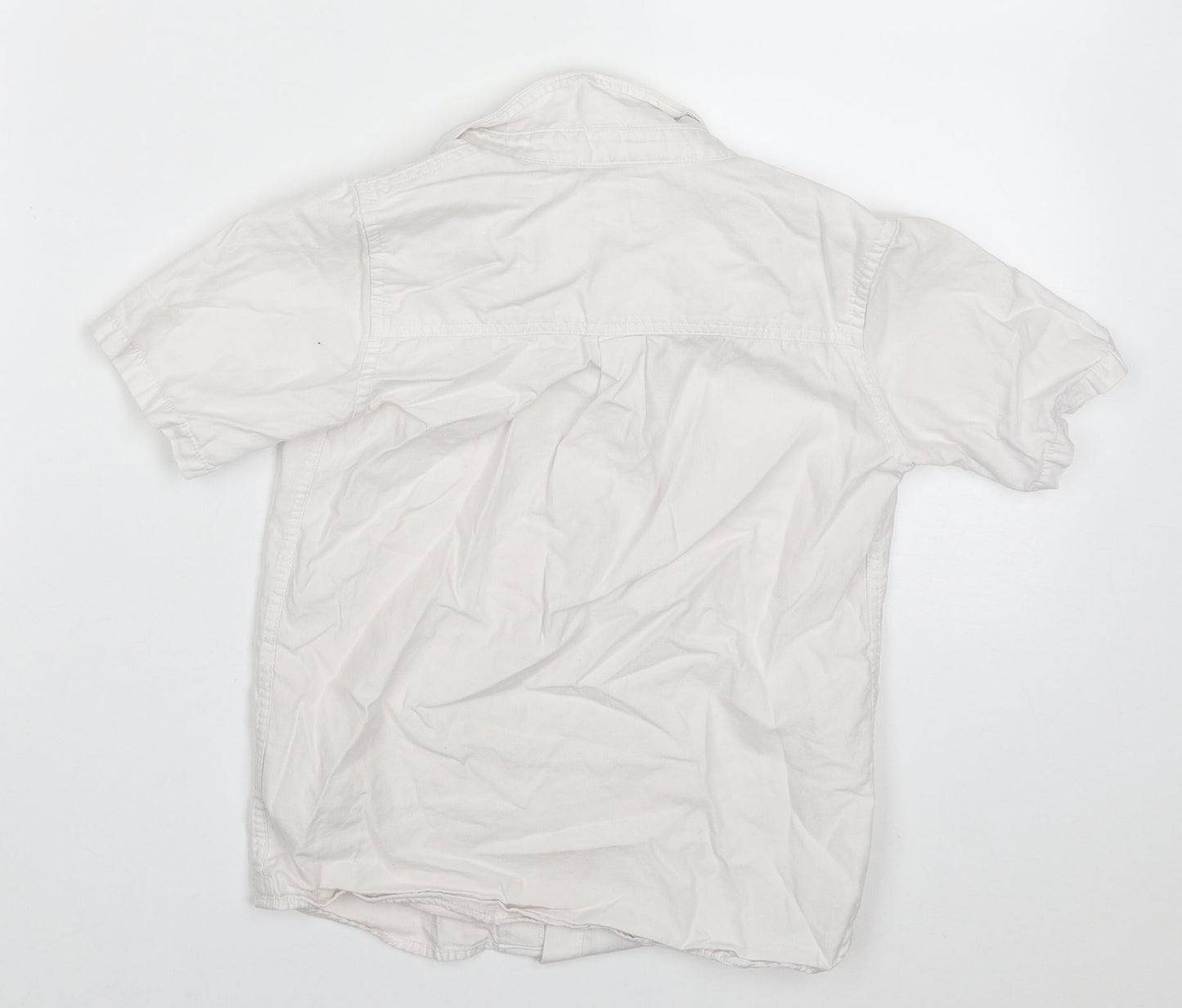 River Island Boys White  Cotton Basic Button-Up Size 5-6 Years Collared Button