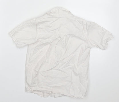 River Island Boys White  Cotton Basic Button-Up Size 5-6 Years Collared Button