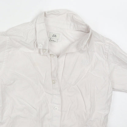 River Island Boys White  Cotton Basic Button-Up Size 5-6 Years Collared Button