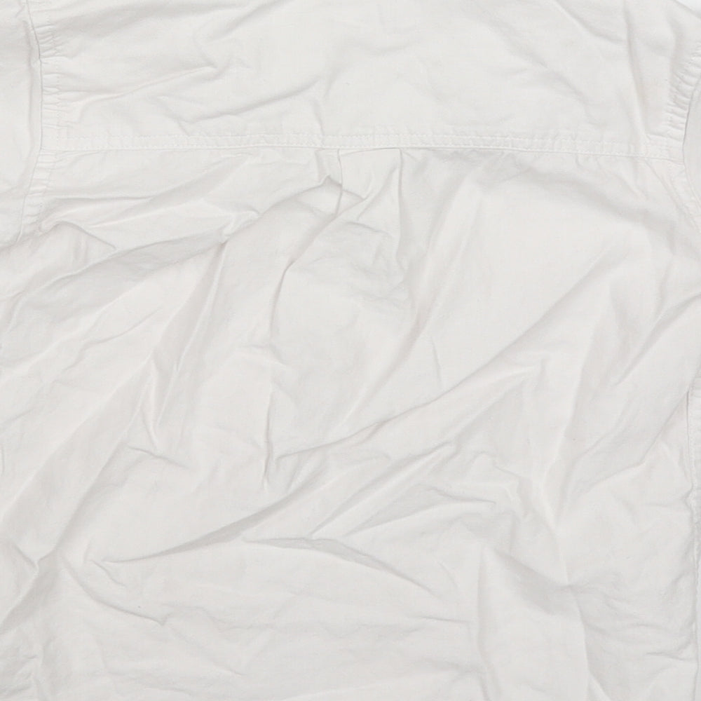 River Island Boys White  Cotton Basic Button-Up Size 5-6 Years Collared Button