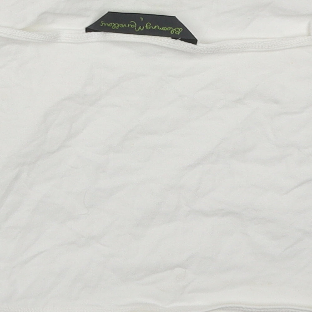 Blooming Marvellous Womens White  Cotton Cropped Tank Size L Round Neck